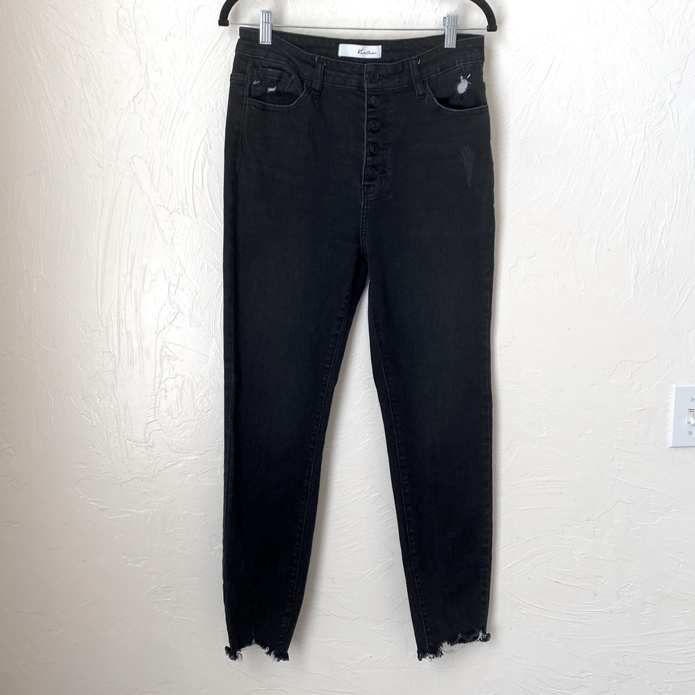 KanCan high rise button fly raw hem skinny jeans▪️size 29